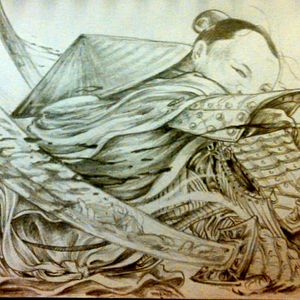 Samurai • graphite pencil • filtered/B8&B4 #original #drawing #pencilwork #oriental #inkoverluv #artwork #asiandesignstudy