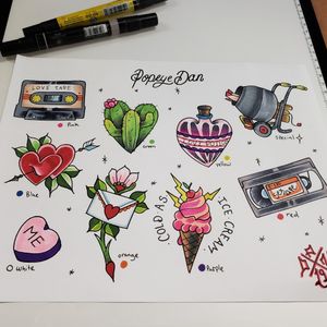 V-DAY Gumball tattoo flash available, come try your luck, also have more flash sheets available from previous years, only do them once so once they are taken I dont to them again, best of luck