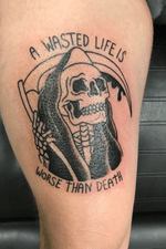 Traditional Grim Reaper tattoo