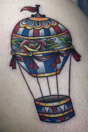 Hot air ballon with colors inspired by the Dianey parade