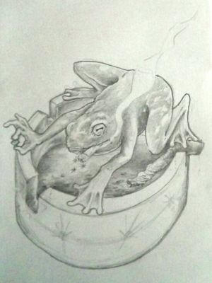 "A frog's pod" • B6pencil • 27×17cm (cursed) #original #arte #esboço #sketch #frog #pod #ashtray #inkoverluv #hellawaitsifsold #pencilwork