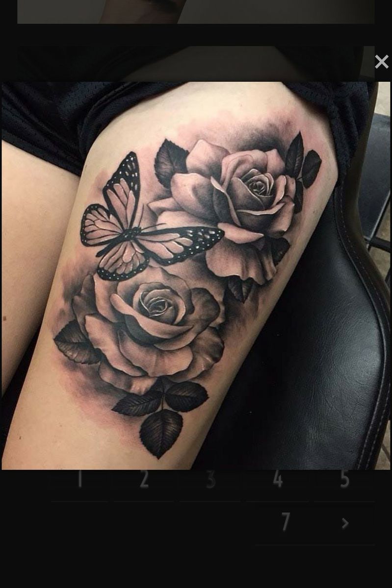 Tattoo uploaded by Lesha Edwards • Butterflies and roses • Tattoodo