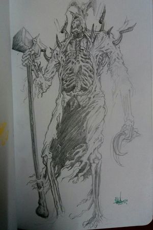 Horror colossal • graphite • 27×16cm (dev)#originaldesign #arte #custom #horror #figure #skeleton #pencildrawing #sketch #inkoverluv