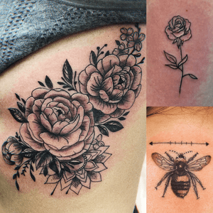 Flowers and Bee - MelB  :  Rose -MorganB