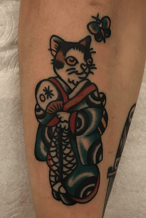 #traditional #tattoo #taipeitattoo #taiwantattoo #tattoobylu66 #刺青 #紋身 #cat #Geisha 
