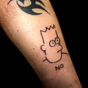 Shitty Bart tattoo for my dear friend China________ ¬ ¬ ¬ ¬ ¬ ¬ #Shittysimpsons #simpsonstattoo