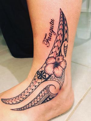 Polynesian ankle tattoo 
