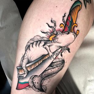 Tatuaje de Tommaso Girardi y Marco Frever Parodia #TommasoGirardi #MarcoFreverParodi #axolotltattoos #axolotl #animals #nature #tobas #wandering fish #sealife #sea Creation