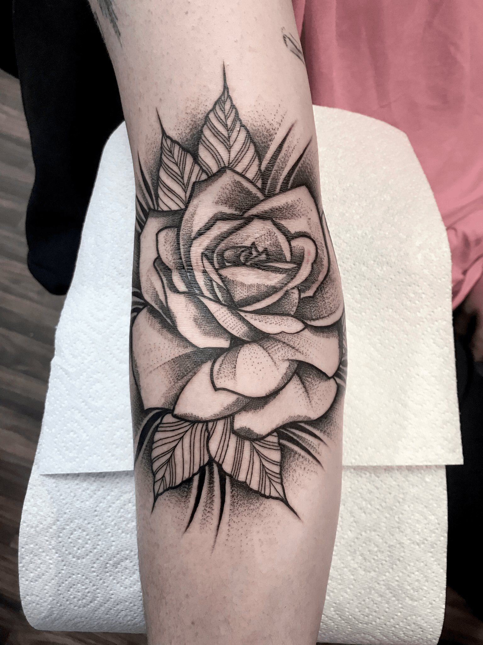 Elbow Rose tattoo men at theYoucom
