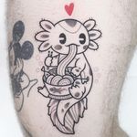 Tattoo by Hugocide #Hugocide #axolotltattoos #axolotl #animal #nature #amphibian #walkingfish #oceanlife #oceancreature