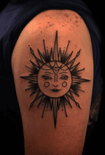 Upper Arm Sun Tattoo