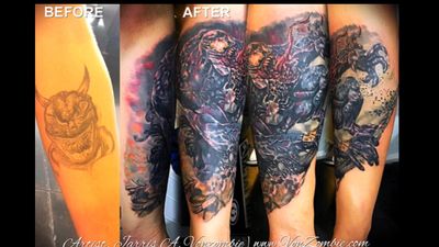 #vonzombie #vnzmb #tattoo #tattooartist #travelingart #artist #designer #creativity #creative #ink #international #worldwide #bodyart #illustration #coverup #venom #marvel 