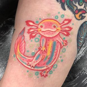 Tatuaje de Robert Wilden alias Deathsure #RobertWilden #Deathsure #axolotltattoos #axolotl #animals #nature #amphibia #wandering fish #sealife #sea Creation