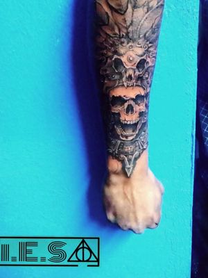 Tattoo black and gray Estilo Azteca Por Erick ponce 