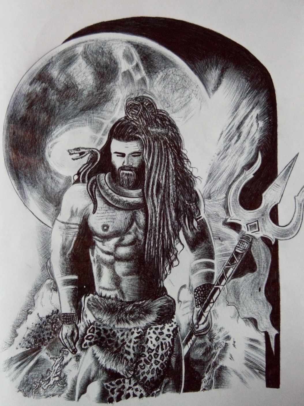 The Hindu (Sanatana Dharma) god Shiva. Pen and Ink : r/drawing