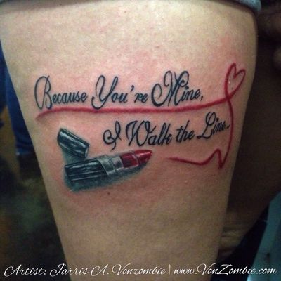 #vonzombie #vnzmb #tattoo #tattooartist #travelingart #artist #designer #creativity #creative #ink #international #worldwide #bodyart #illustration #script #lipstick 
