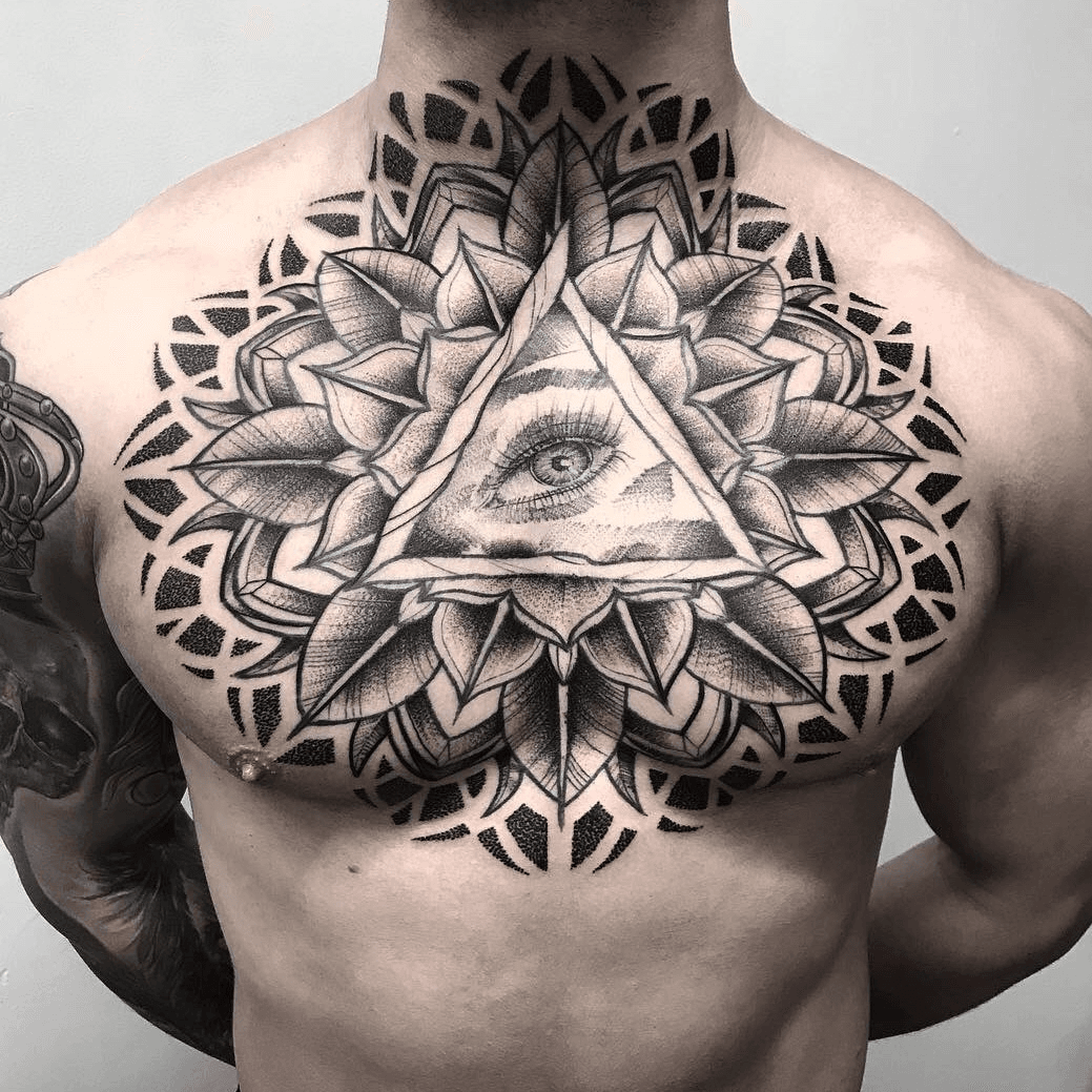 DaVinci Tattoo Studio on Instagram Geometric chest piece from  mrhtattoo13 tattoo davincitattoo blackandgreytattoo geometry  longislandtattoo longislandtattooartist