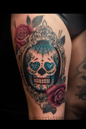 Guivy Hellcat - Art For Sinners - Geneva #guivy #tattoo #geneve #geneva #switzerland #tatouage #suisse #tatoueur #catrina #portrait #santamuerte #tattoosleeve #sleevetattoo #sleeve #tattoos #sugarskull #mexican #style #skull #skulltattoo 