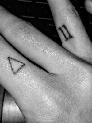 Triangle and 11 Finger Tattoo