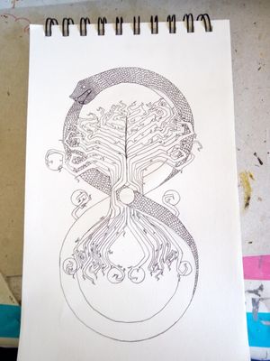 Design for my next tatoo 😃 #snaketattoo #ygdrasil #vikingtattoo #Midgrad