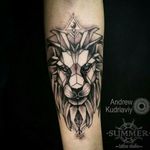 █ Geometric Lion █▪Black and White Black&White BlacknWhite Geometry Lion tattoo