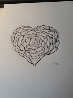 #rose #heart #black and grey