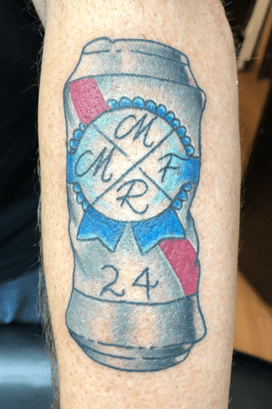 Muddy roots music festival/pabst can smash up #traditional #traditionaltattoo #AmericanTraditional #BoldTattoos #neotraditional 