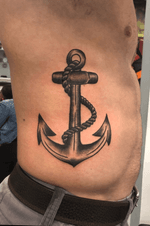 Black and Grey Anchor on the Ribs