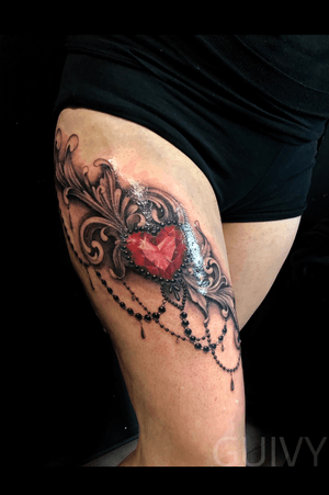 Guivy Hellcat - Art For Sinners - Geneva #guivy #tattoo #geneve #geneva #switzerland #tatouage #suisse #tatoueur #catrina #portrait #jewel #jeweltattoo #diamond #ornamentaltattoo #ornamental #heart #tatuaje #tatuagem #jewelry #inspiration #lace #girly 