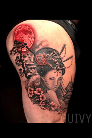 Guivy Hellcat - Art For Sinners - Geneva                          #guivy #tattoo #geneve #geneva #switzerland #tatouage #suisse #tatoueur #flower #geishattattoo #portrait #geisha #tightattoo #tigh #tattoosleeve #sleevetattoo #sleeve #tattoos #moon #japanese #geneva #geneve #switzerland #suisse #inspiration 