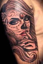 Guivy Hellcat - Art For Sinners - Geneva #guivy #tattoo #geneve #geneva #switzerland #tatouage #suisse #tatoueur #catrina #portrait #jeweltattoo #diamond # #ornamental #tatuaje #tatuagem #catrina #santamuerte #mexican #girl #inspiration #realism #realistic #TattooSleeve #sleevetattoo #sleeve #design #inked #girl #woman #blackandgrey #santamuerte #catrinatattoo #chola 