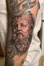 Zeus tattoo black and grey tattoo
