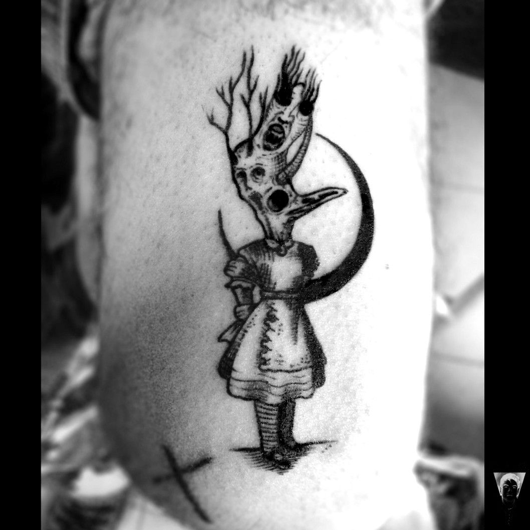 Horror Twist on Alice’s Wonderland Tattoo