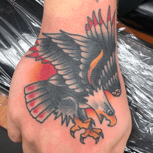 Sailor Jerry hand eagle by Trent Parsley