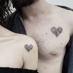 Tattoos by cansuolga #cansuolga #couplestattoos #valentinesday #love #couple #heart #matchingtattoos
