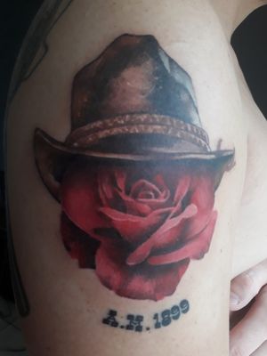 In memory of Arthur Morgan 1899 done by Jacques Schoeman at Dark Side Tattoo Collective Johannesburg South Africa 