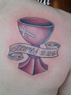 Disciple of Christ chalice with James 2:26