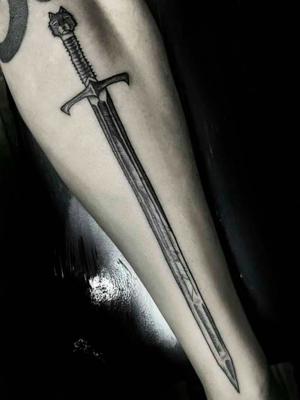 100 Black  White Dagger Leg Tattoo Design png  jpg 2023
