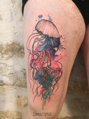 #watercolor #watercolour #watercolourtattoo #jellyfish #jellyfishtattoo 
