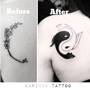 Cover Up ⚪⚫Instagram: @karincatattoo#karincatattoo #fish #tattoo #tattoos #tattoodesign #tattooartist #tattooer #tattoostudio #tattoolove #tattooart #istanbul #turkey #dövme #dövmeci #yinyang #covertattoo