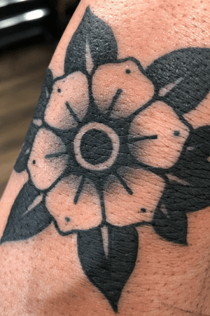 Small blackwork flower created by James