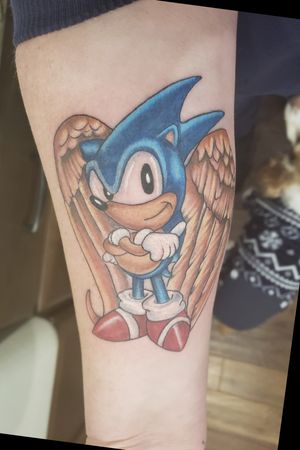 Did this rad #sonic tattoo for a good friend of mine #tattoo #tattoos #tattooartist 