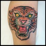 Tiger tattoo 2017 #tigertattoo #traditionaltattoo #oldschooltattoo #tattoodo #romatattoo #tattooroma