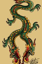 Two Head Dragon #traditionaltattoo #oldschooltattoos #dragão #dragontattoo #china #colortattoo #braziliantattoo 