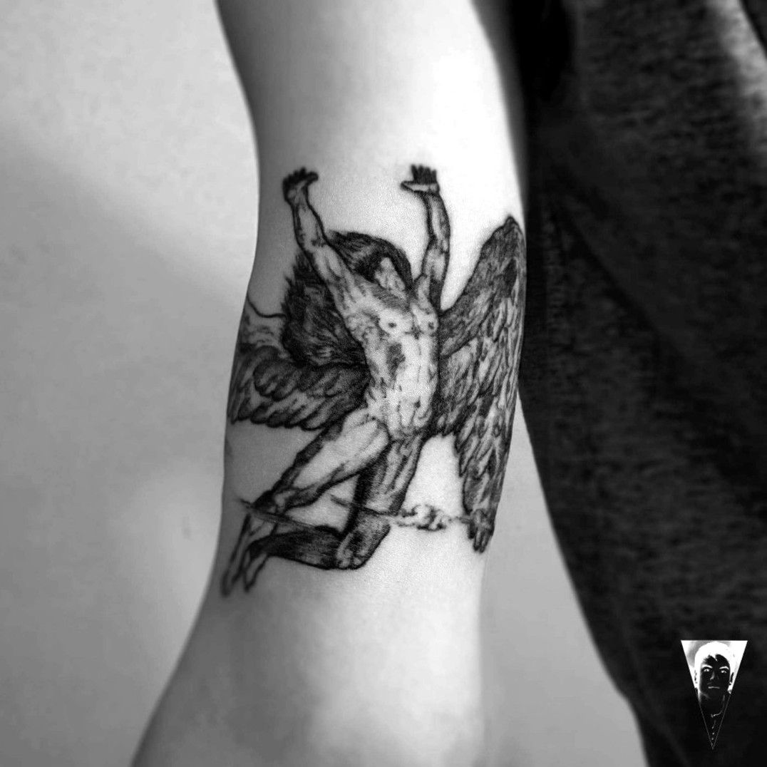 Tattoo uploaded by Lépiz  LedZeppelin Icarus Tattoo Art DrawInk   Tattoodo