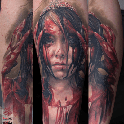 Completly healed... #carrie #colortattoo #realistictattoo #bloodytattoo #tattoo #tattoos #tattooed #inked #ink #inked #inklife #stuttgart #mannheim #mireltattooartgallery #tattoolife #insane #horror #blood #walkingdead #vampirediaries