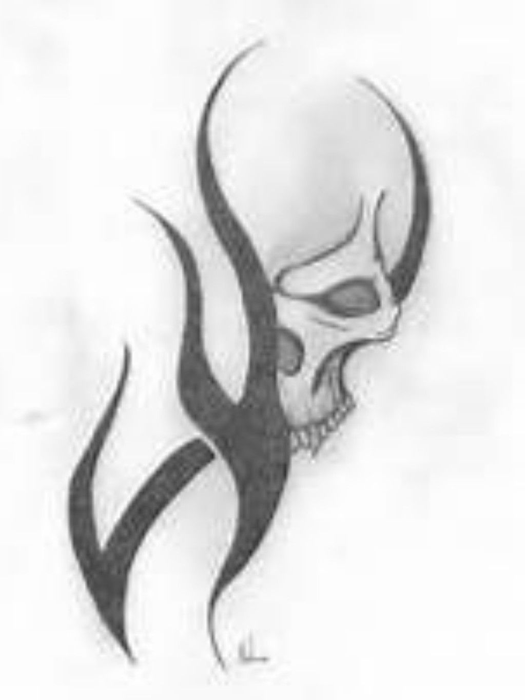 simple tribal skull tattoos