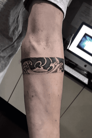 Tattoo uploaded by John Roguel • japanese waves armband • Tattoodo