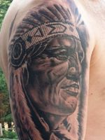 #nativeamericantattoo #nativeamerican #indiantattoo #blackandgreytattoo #sleevetattoo #tattoo #tattooist #inkjectaflitev2 