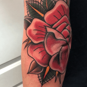 #Elbow #rose #classictattoos #traditional #oldschool 